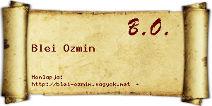 Blei Ozmin névjegykártya